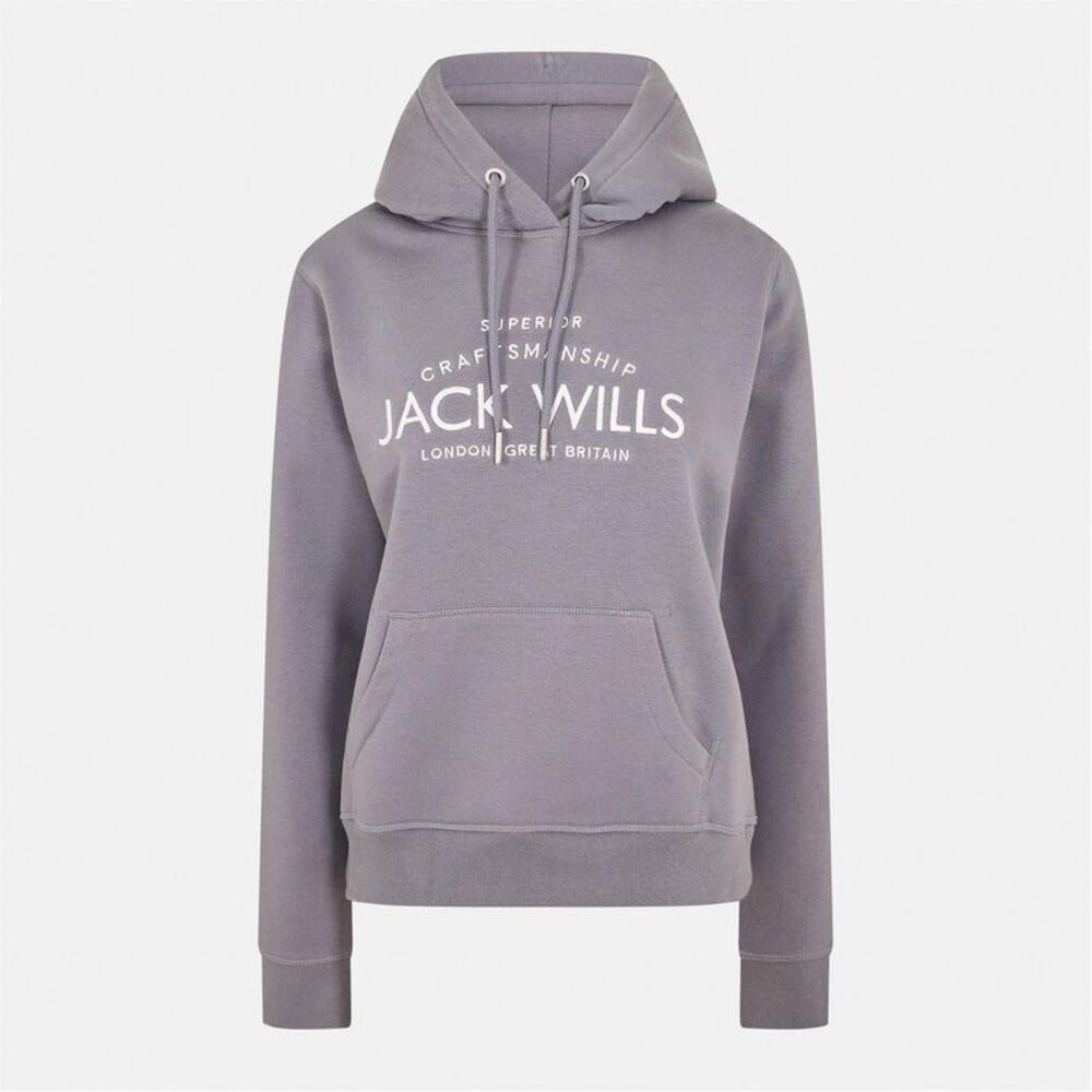 Jack Wills Womens/Ladies Graphic Logo Hoodie / Dusky Blue